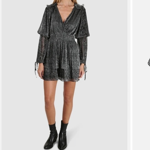 MISA LOS ANGELES Maeryn Metallic Mini Dress size M - Picture 3 of 14